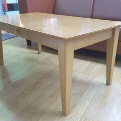 現状特価品 ソファテーブル 高さ45㎝ 幅100㎝ センターテーブル 引出し付き ブラウン系 西岡店の画像