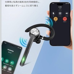 【新品未使用】① ヘッドセット bluetooth【至高のBluetooth 6.0チープ搭載】108超長時間再生 2台同時接続可能 ANC+ENCノイズキャンセリングマイク付き ヘッドセット 片耳イヤホン bluetooth 左右耳兼用 ハンズフリー通話 物理操作ボタン メガネ併用 ミュート/SIRI機能搭載 Web会議/在宅勤務/運転/宅配/ランニング（ブラック）の画像