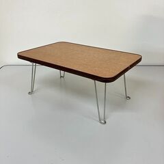 stp-3472 ミニテーブル　折りたたみ　ブラウン　茶色　４５×30ｃｍ　コンパクト　折れ脚　台　ちゃぶ台　軽い　キャンプ　簡易の画像