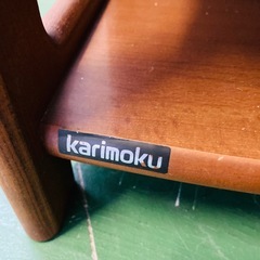 カリモク家具　ラタン張り　スリッパラック　天然木　電話台　花台　飾り棚　玄関　karimokuの画像