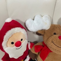 サンタクロース＆トナカイ　ぬいぐるみの画像