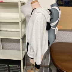 K2510-312 モコモコ パンダ パーカー サイズ表記なし ほつれ毛玉有りの画像