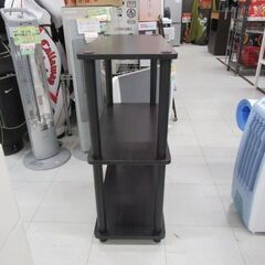 3段 オープンシェルフ ダークブラウン系 高さ76.5cm 幅60cm 収納棚 収納ラック 苫小牧西店の画像