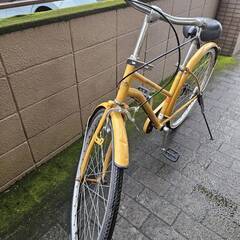 リサイクルショップどりーむ荒田店　No548　自転車　シティサイクル　26インチ　イエロー　エコチャリNo22462Uの画像