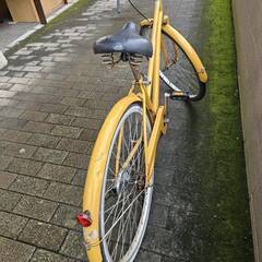 リサイクルショップどりーむ荒田店　No548　自転車　シティサイクル　26インチ　イエロー　エコチャリNo22462Uの画像