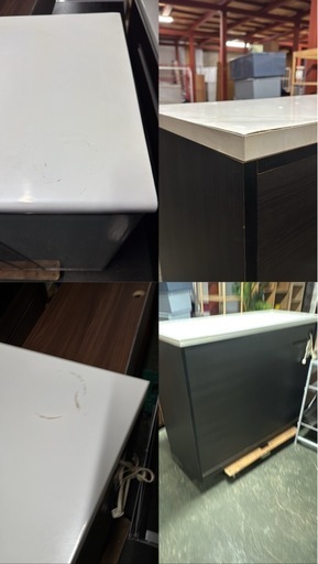 A1715?配送♻️設置可能‼️ニトリキッチンカウンター レンジ台 レンジボード 幅120cm ブラウン系?