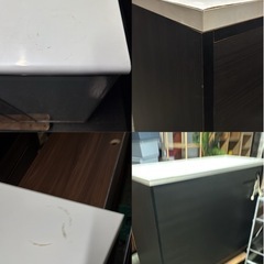 A1715🌟配送♻️設置可能‼️ニトリキッチンカウンター レンジ台 レンジボード 幅120cm ブラウン系🌟の画像