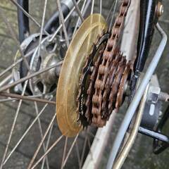 リサイクルショップどりーむ荒田店　No549　自転車　シティサイクル　27インチ　ブラック　エコチャリNo22461Uの画像