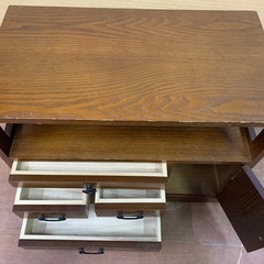 ★昭和レトロ★アンティーク 電話台 FAX台 チェスト・高さ44cm×横幅54cm×奥行き29cm ※商品の詳しい状態や寸法等は現物にてご確認ください。の画像