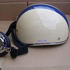 美品！ダックテール（アイボリー/紺ライン）　中古ヘルメット◆彦根市～の画像