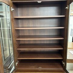 ★リユースのサカイ高崎店★TJ13125  食器棚 ダークブラウン H196×D44×W87.5 クリーニング済みの画像