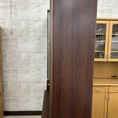 ★リユースのサカイ高崎店★TJ13125  食器棚 ダークブラウン H196×D44×W87.5 クリーニング済みの画像