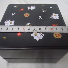 【新品】山中漆器　二段重　猫の画像