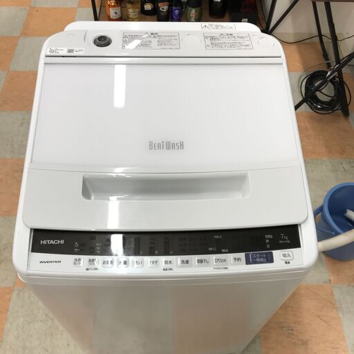 【ジャングルジャングル石川金沢店】洗濯機 ヒタチ BW-V70E 7Kg 2020年製 動作確認／クリーニング済み