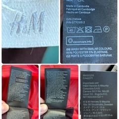 H&M えんじ色Vネック シャツ S☆の画像