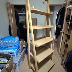 ラダーシェルフ　ナチュラル色　の画像