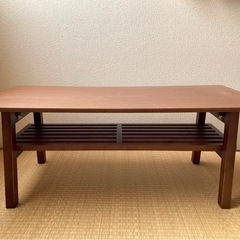 折り畳みローテーブル　棚つきの画像