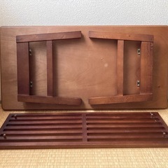 折り畳みローテーブル　棚つきの画像