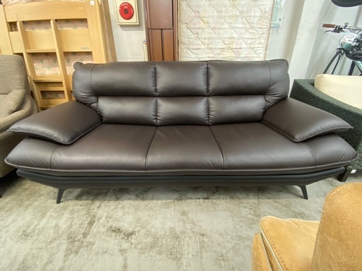 【愛品館 江戸川店 】3P本革ソフ ロゾKD ＮITORI（ニトリ）