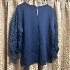 ネイビー　ブラウス　新品　フリーサイズの画像