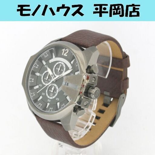 動作品 DIESEL クオーツ式腕時計 DZ-4290 メガチーフ クロノグラフ 3針 デイト 純正レバーベルト 25年10月電池交換 札幌市 清田区 平岡