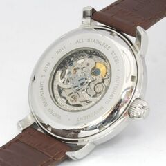動作品 EARNSHAW 自動巻き腕時計 8011 3針 裏スケルトン オープンハート 純正レザーベルト 札幌市 清田区 平岡の画像