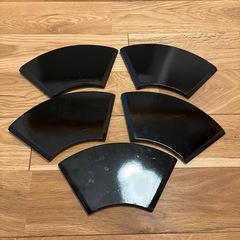 津軽塗　5枚セット　扇子型のお皿の画像
