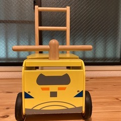 (交渉中)木製 ドクターイエロー柄 手押し車の画像