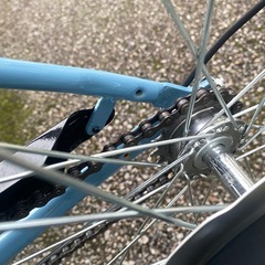 ブルー　自転車　大人　ヘルメット付き　の画像