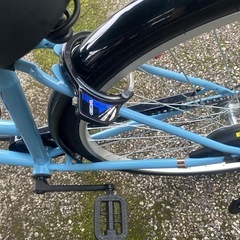 ブルー　自転車　大人　ヘルメット付き　の画像