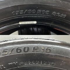 BS BRIDGESTONE NEXTRY 195/60R16 16インチ 夏タイヤ 2本 22年製 バリ溝 セレナ ノートe-POWER ラフェスタ プジョー2008等　(STM034-1)の画像
