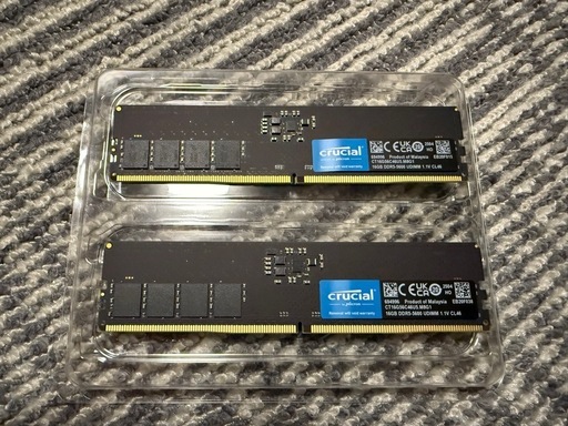 crucial PCメモリー DDR5 5600MT/s 32GB(16GB✖️2)使用期間4カ月