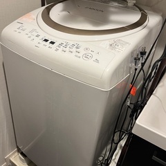 【無料・中古】AW-8V8-W 縦型洗濯乾燥機 ZABOON（ザブーン） グランホワイト [洗濯8.0kg /乾燥4.5kg /ヒーター乾燥(排気タイプ) /上開き] の画像