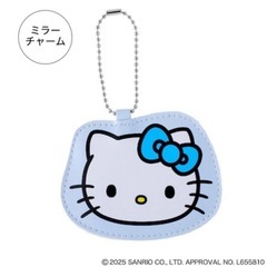 【新品】mini　3月号　付録　キティ　ふわふわ刺繍ポーチ&ミラーチャームの画像