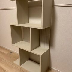 収納棚　シェルフ　本棚　アイボリーの画像