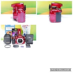 ショット数わずか2300枚❣️新品級❣️Nikon D3200 レンズキット 初心者おすすめ レッド 赤の画像