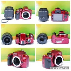 ショット数わずか2300枚❣️新品級❣️Nikon D3200 レンズキット 初心者おすすめ レッド 赤の画像