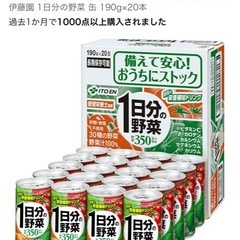 伊藤園 1日分の野菜 缶 190g×20本の画像