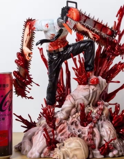 【高品質】チェンソーマン デンジ スタチュー フィギュア 血しぶき 特大ジオラマ