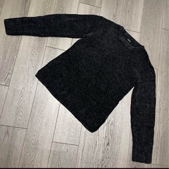 waad which flaws/ライトグレーニットセー ター長袖/4Lの画像