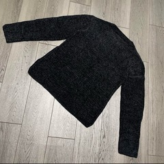 waad which flaws/ライトグレーニットセー ター長袖/4Lの画像