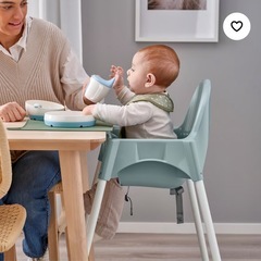 IKEA(イケア) ANTILOP ハイチェア トレイ付, シルバーカラー  IKEA の画像