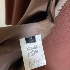 UNITED ARROWS ブラウン ノーカラー ロングコートの画像
