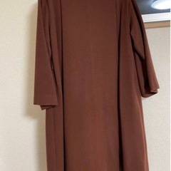 UNITED ARROWS ブラウン ノーカラー ロングコートの画像