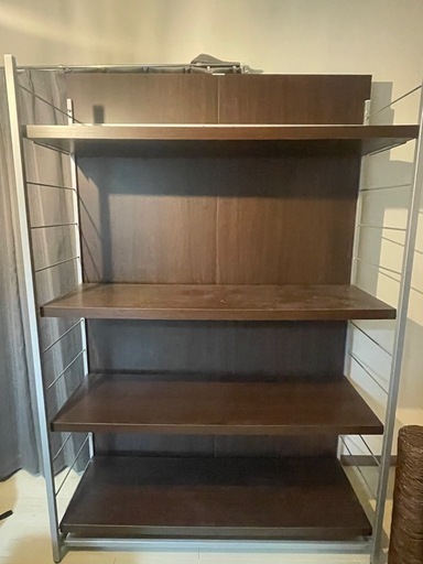 ダークブラウン可変式収納ラック