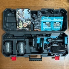 チェーンソー⭐️充電式 12インチ 電動のこぎり 切断径 350mm 電池2個の画像
