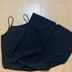 GU リブキャミソールワンピース ブラック Mの画像