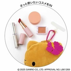 【新品】日焼けハローキティ ぬいぐるみポーチチャーム&ステッカーセットの画像