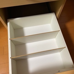 Garage（ガラージ）ワゴン3段 サイドキャビネット ナチュラル（取っ手：レッド）の画像