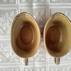 小皿　取っ手付き　ウサギの絵の画像